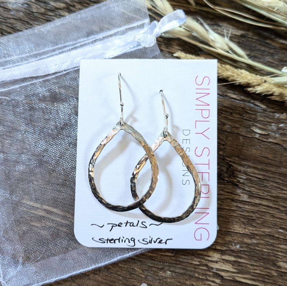 Sterling Silver Dangle Earrings Petals by Simply Sterling Designs